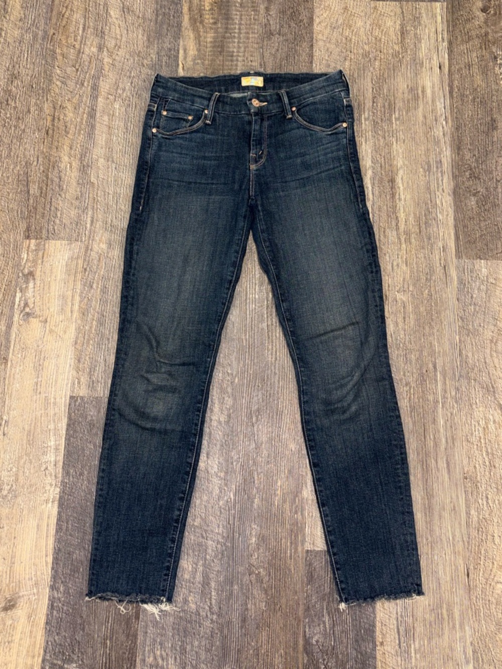 MOTHER The Looker Ankle Fray Jeans 25 Girl Crush Dark Wash - Picture 2 of 10